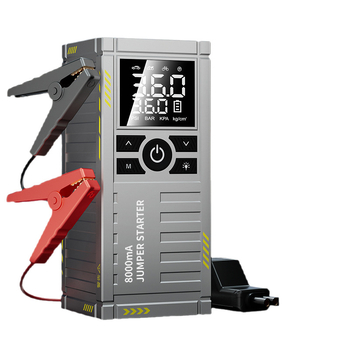 Преносима автомобилна помпа за въздух с аварийна безжична банка за захранване, 12V, 80W, 25 л/мин, цифров дисплей, 600 g