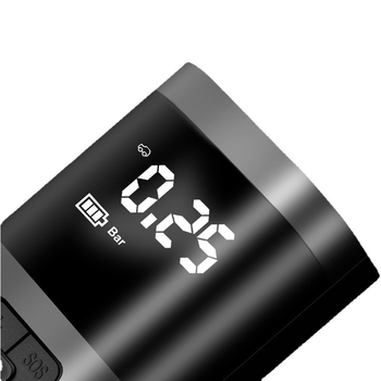 Портативна автомобилна помпа за гуми с цифров дисплей, 12V, мощност ≤80W, въздушен поток ≥70 л/мин, 3,2 м кабел за запалка, еднокамерна