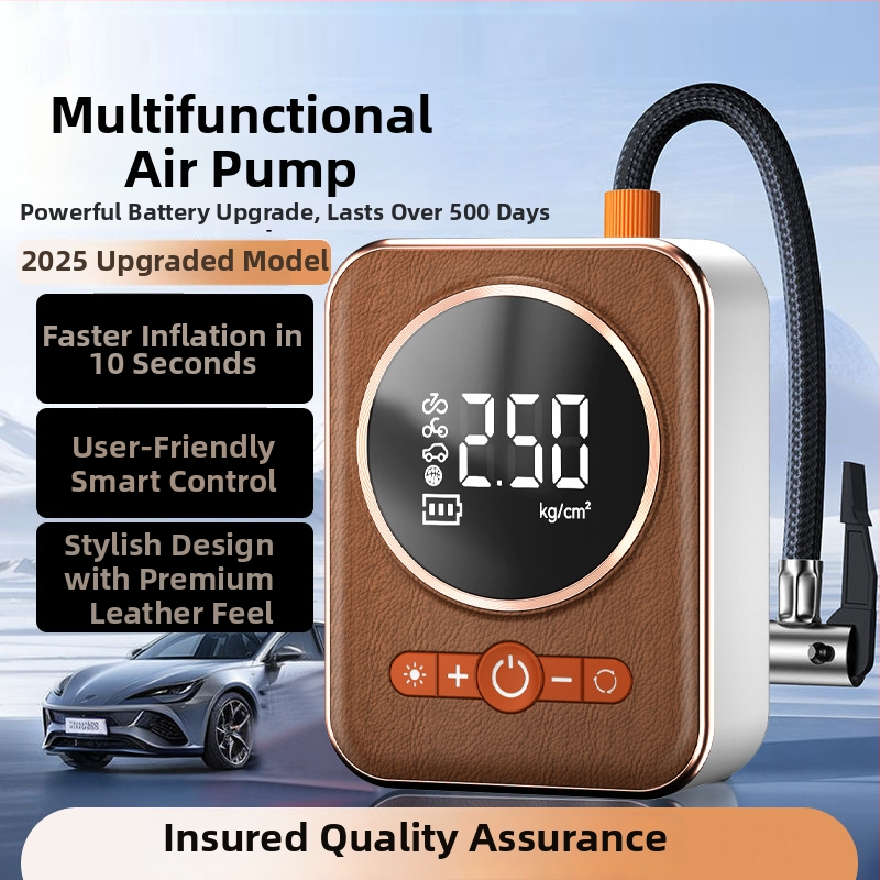 Безжична помпа за автомобилни гуми с цифров дисплей, 200W, едноцилиндрова, 25 л/мин, USB зареждане
