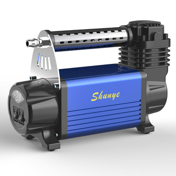 Prijenosna pumpa za automobile za napuhavanje guma 12V — 220W, 50 L/min, 4 m produžni cijev, aluminij-ABS