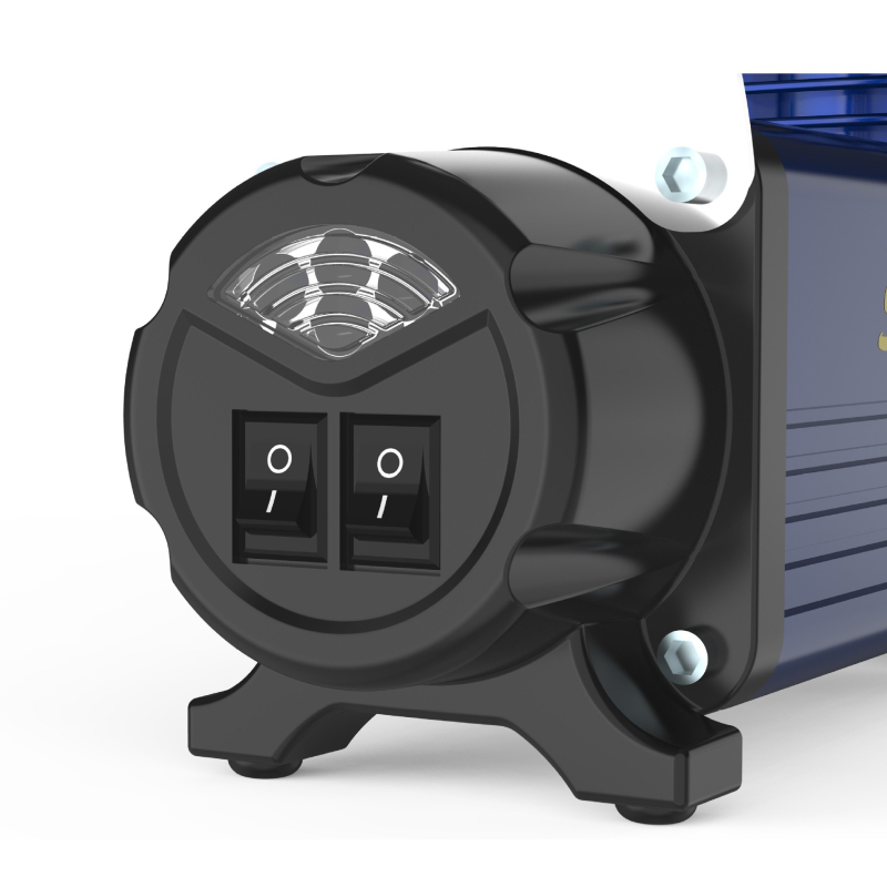 Prijenosna pumpa za automobile za napuhavanje guma 12V — 220W, 50 L/min, 4 m produžni cijev, aluminij-ABS
