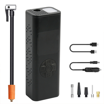 Преносима презареждаща се автомобилна помпа с цифров дисплей, 12V, 80W, 3 м кабел, манометър