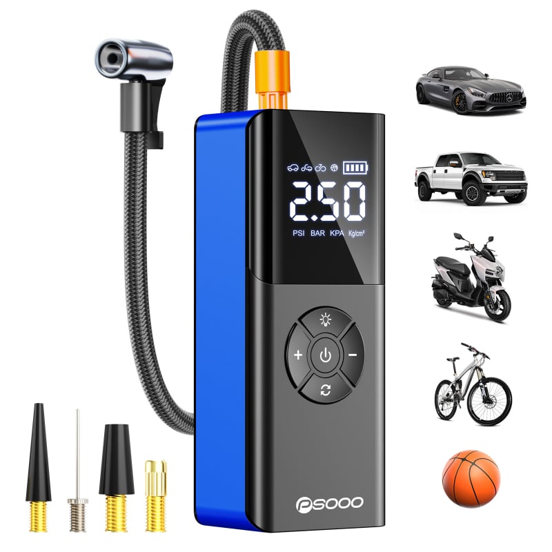 Bežična prijenosna pumpa za zrak u automobilu s digitalnim zaslonom, 22 cilindara, 12V, 120W, punjiva
