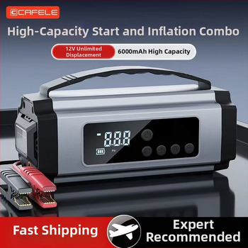Automobilski starter i Power Bank s pumpom za zrak — 600A maksimalna struja, 12V, 100W, 70 L/min, Digitalni prikaz