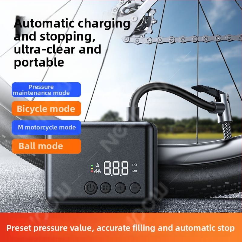 Автомобилна помпа за надуване с цифров дисплей, презареждаща се, 12V, 30 л/мин, едноцилиндров дизайн