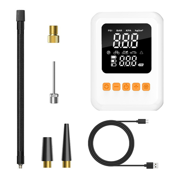 Портативна автомобилна помпа за гуми с цифров дисплей, 12V презареждаема, ABS корпус, въздушен поток 50 л/мин, USB зареждане