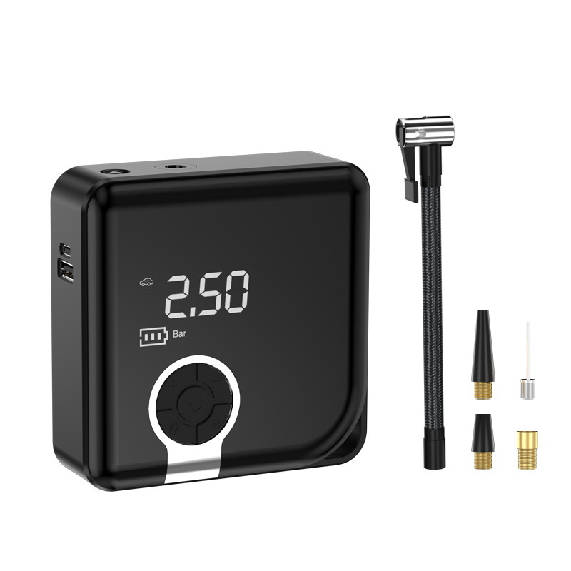 Prijenosna dvocilindrična pumpa za automobile, 160 W, USB napajanje 5V, pokazivački zaslon, s osvjetljenjem
