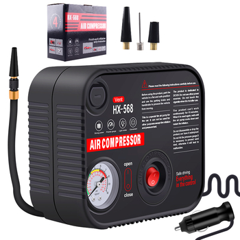 Autó gumiinflátor — 12V, 120W, 35 L/min, beépített világítás és nyomásmérő