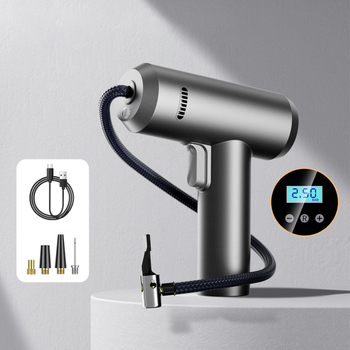 Автомобилна въздушна помпа с цифров дисплей; еднокамерна конструкция; въздушен поток 25 л/мин; издуване с изключително бърза скорост; мощност под 80 W