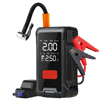 Automobilski hitni startač s integriranom pumpom za zrak, 12V litij baterija, 80W, 60 L/min, digitalni zaslon