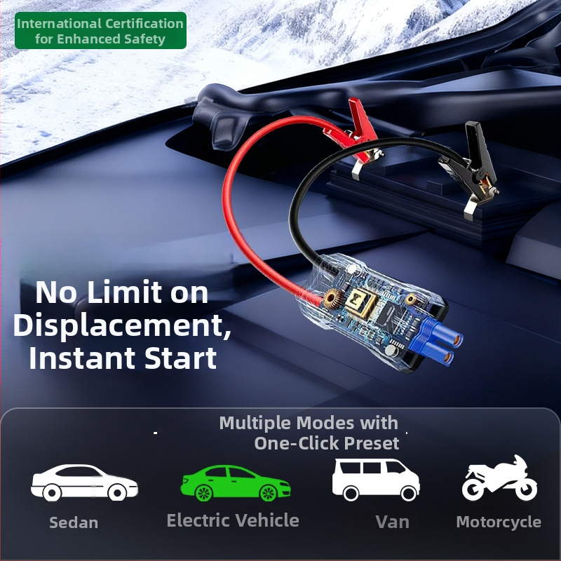 Automobilski hitni startač s integriranom pumpom za zrak, 12V litij baterija, 80W, 60 L/min, digitalni zaslon