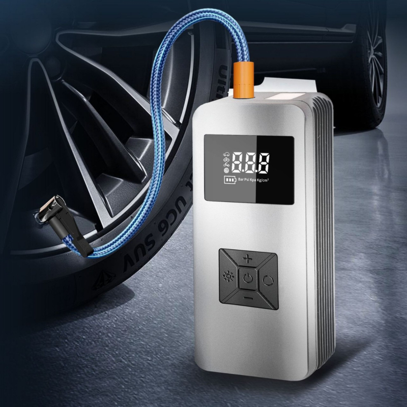 12V автомобилна помпа за надуване с осветление и литиева батерия — ABS, 120W, 30A, 2m кабел