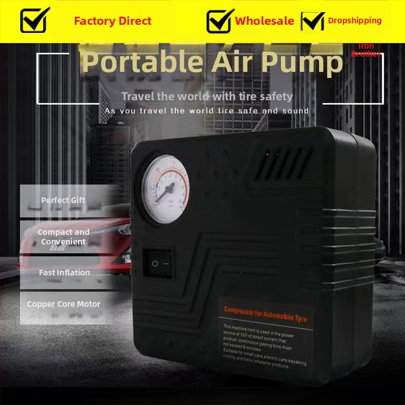 Automobilska pumpa za gume 12V, 120W, protok zraka 45 L/min, jednocilindrična, s manometrom