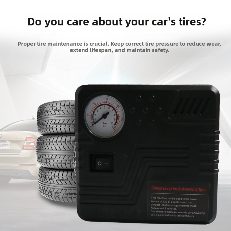 Automobilska pumpa za gume 12V, 120W, protok zraka 45 L/min, jednocilindrična, s manometrom