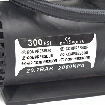 Ηλεκτρική μικρή αντλία αέρα για ελαστικά αυτοκινήτων — 24V, 220W, 50 L/min, 5–20 λεπτά λειτουργίας, με μετρητή πίεσης