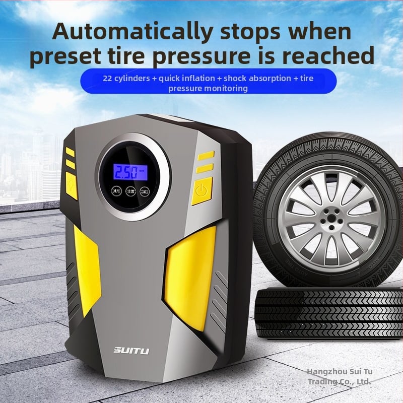 Prijenosna 12V pumpa za gume automobila s digitalnim prikazom i manometrom, 120W, 40 L/min, USB punjenje