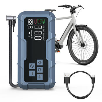 Αντλία έκτακτης ανάγκης για ελαστικά αυτοκινήτου με ψηφιακή οθόνη, 12V, 100W, 30 L/min, τροφοδοσία USB, μονοκυλινδρική, με μετρητή πίεσης ελαστικών, LED φως, φόρτιση USB, δυνατότητα παραμετροποίησης