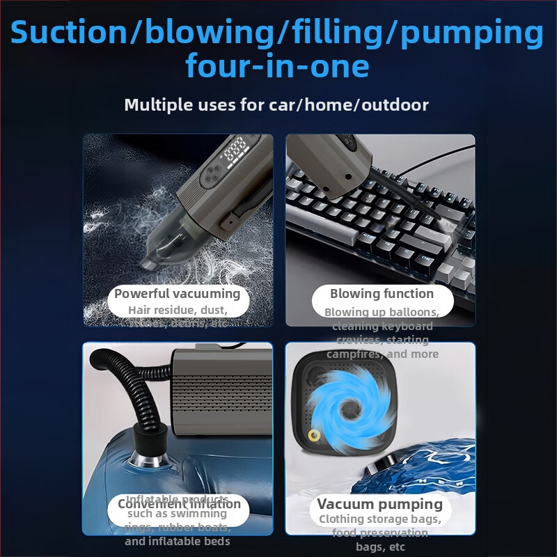 Αυτοματοποιημένος αυτοκινητικός συμπιεστής αέρα και μπαταρία έκτακτης ανάγκης, 8-σε-1 εξωτερική πηγή ενέργειας (11.1V, 180W, 30 L/min, ψηφιακή οθόνη, 5–20 λεπτά λειτουργίας)