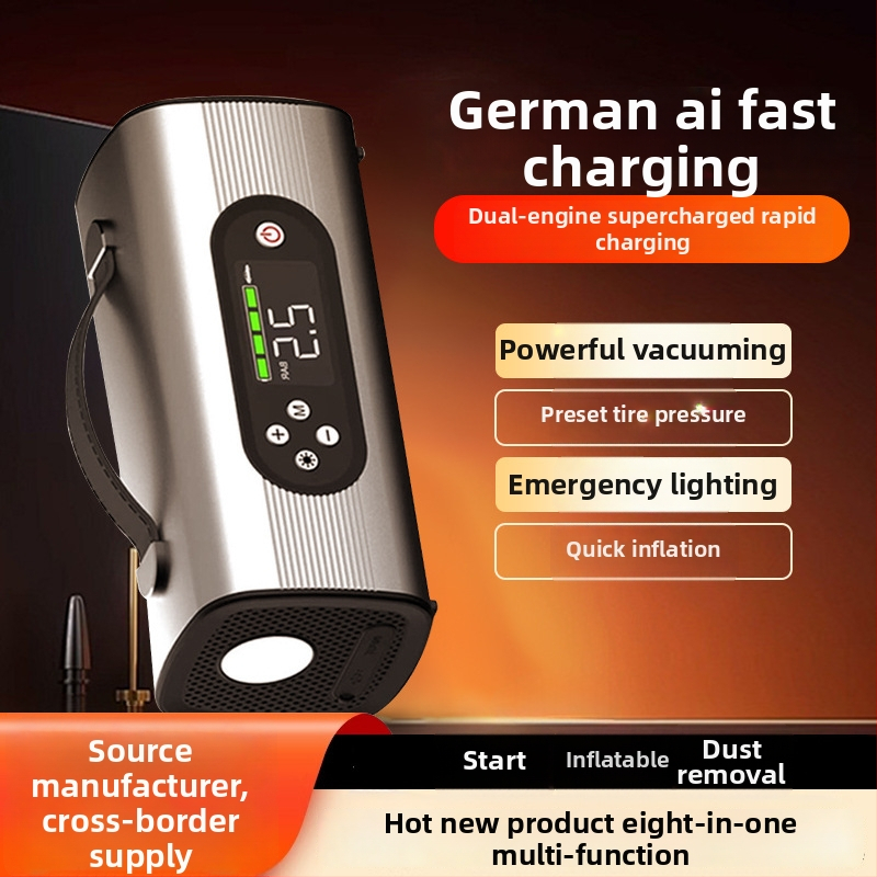 Αυτοματοποιημένος αυτοκινητικός συμπιεστής αέρα και μπαταρία έκτακτης ανάγκης, 8-σε-1 εξωτερική πηγή ενέργειας (11.1V, 180W, 30 L/min, ψηφιακή οθόνη, 5–20 λεπτά λειτουργίας)