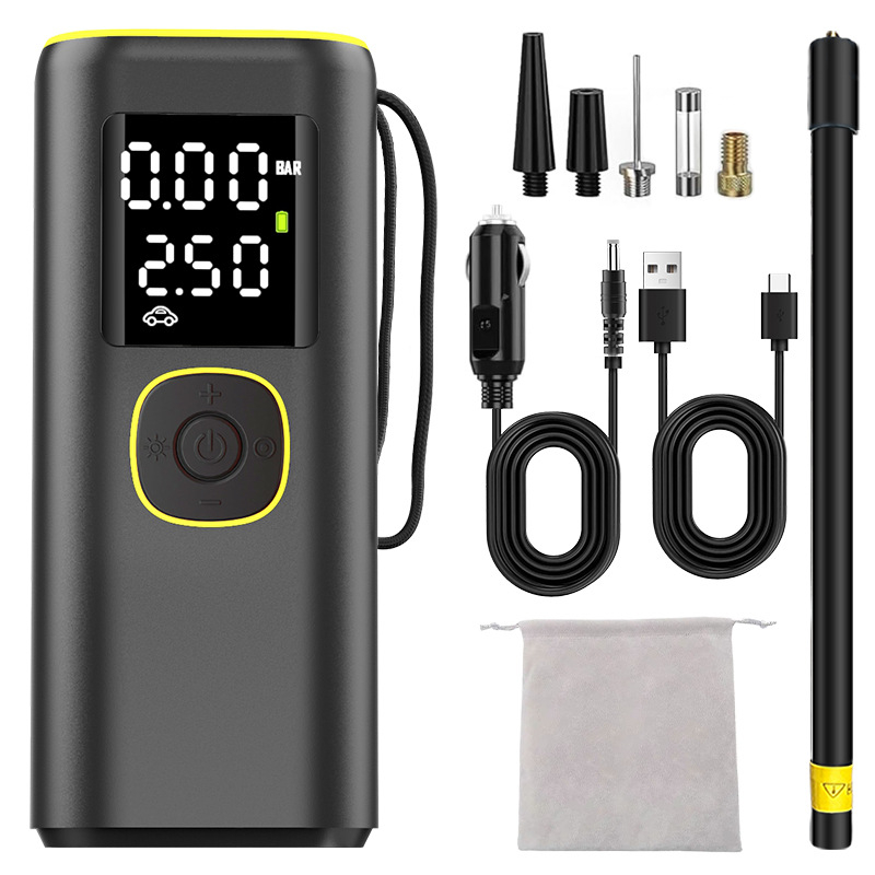 Φορητή ψηφιακή αντλία ελαστικών με διπλό κύλινδρο, 100W, 35 L/min, ψηφιακή οθόνη, καλώδιο 3 m