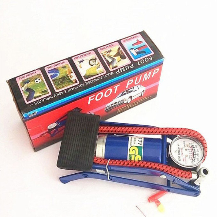 Stopalna pumpa za napuhavanje guma za automobile, motocikle, električna vozila i bicikle - 80W, jednocilindrična, 25 L/min, 49 cm crijevo, Model 8856