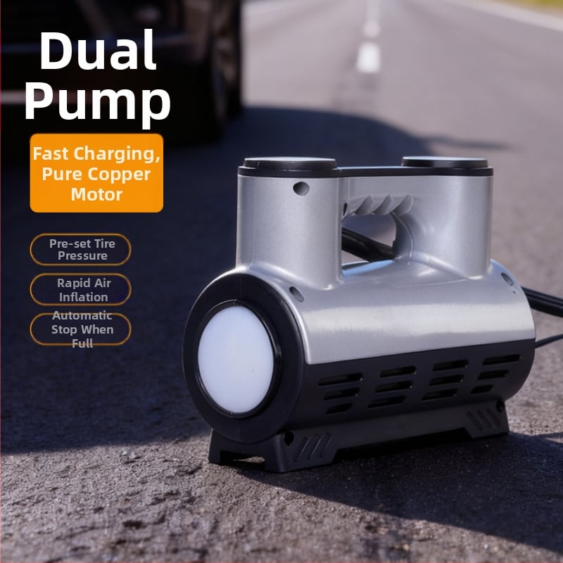 Automobilska pumpa za gume – prijenosna, snažna, s prikaznim zaslonom i osvjetljenjem (12V, 100W, 35 L/min, 5-20 minuta)