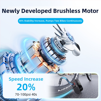 Ultra-mini AI pametna prijenosna pumpa za bicikle – za planinske i gradske bicikle – 12V punjiva, 25 L/min, 108 g, Digitalni zaslon