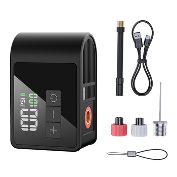 Ultra-mini AI pametna prijenosna pumpa za bicikle – za planinske i gradske bicikle – 12V punjiva, 25 L/min, 108 g, Digitalni zaslon