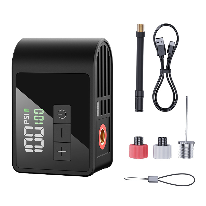 Ultra-mini AI pametna prijenosna pumpa za bicikle – za planinske i gradske bicikle – 12V punjiva, 25 L/min, 108 g, Digitalni zaslon