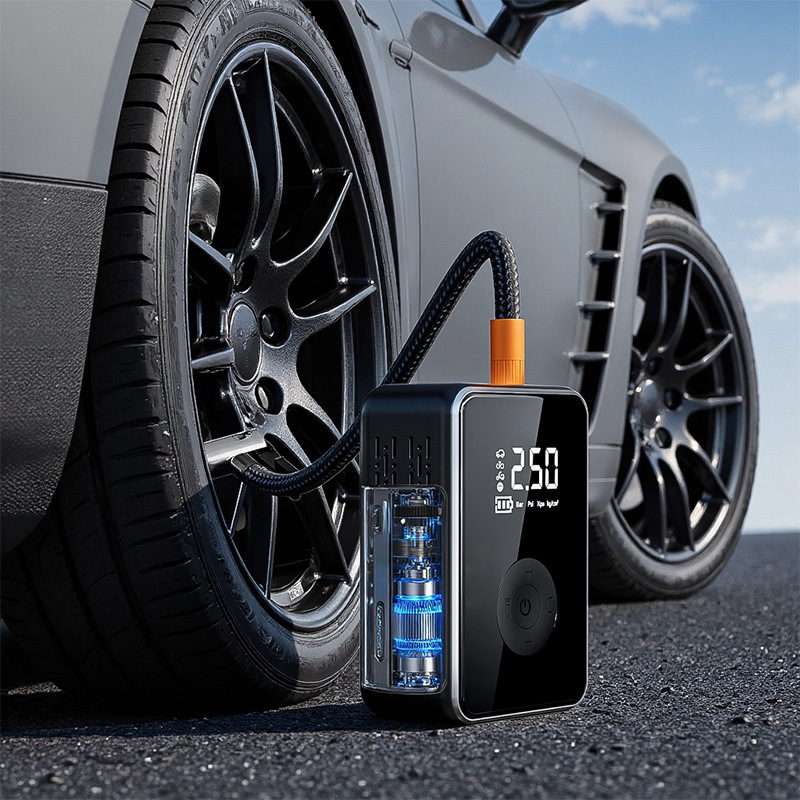 Bežična električna pumpa za auto s automatskim isključivanjem, prijenosna 12V pumpa za gume s digitalnim zaslonom