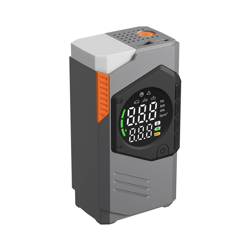 Mini prijenosna pumpa za zrak za automobil s velikim digitalnim zaslonom, bežična, za gume automobila i bicikla, 12V litijska baterija, protok zraka 25 L/min, 0,4 kg