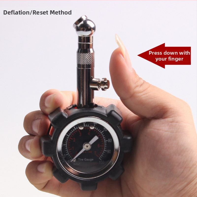 Metalni manometar za tlak u gumama, raspon 0-100 psi, visoka preciznost, prikaz psi