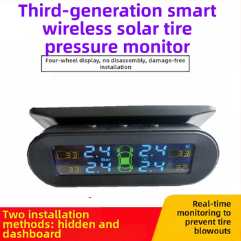 Riepu spiediena monitors TPMS — digitālais displejs, bezvadu saules enerģijas padeve, auto un SUV, spiediena diapazons 0-5 bar, augsta precizitāte, modelis T11