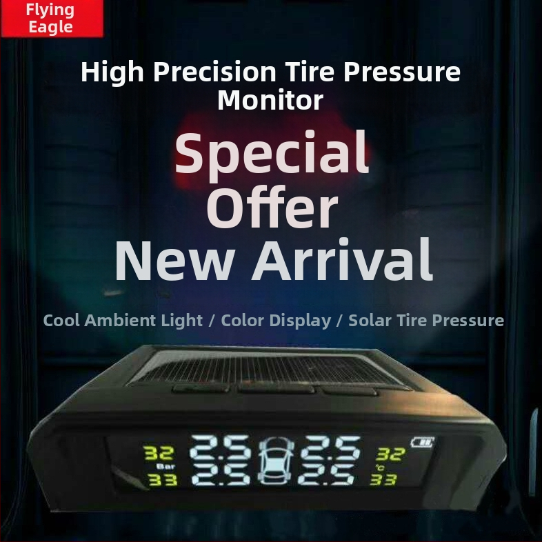 Riepu spiediena monitors TPMS — digitālais displejs, bezvadu saules enerģijas padeve, auto un SUV, spiediena diapazons 0-5 bar, augsta precizitāte, modelis T11