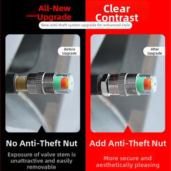 Automobiļa riepu spiediena detektors ar brīdinājuma vāciņu ventilim, mehāniskais manometrs, modelis 111, spiediena diapazons 2–2.4, piemērots mazajām automašīnām un universālam pielietojumam
