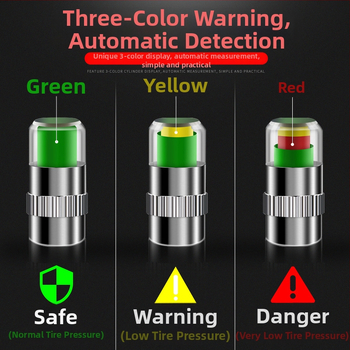 Automobiļa riepu spiediena detektors ar brīdinājuma vāciņu ventilim, mehāniskais manometrs, modelis 111, spiediena diapazons 2–2.4, piemērots mazajām automašīnām un universālam pielietojumam