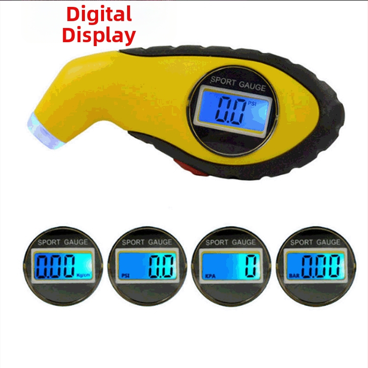 Coollet цифров манометр за гуми — преносим тестер за автомобили и мотори, дигитален дисплей, диапазон 3–150, поддръжка на множество единици