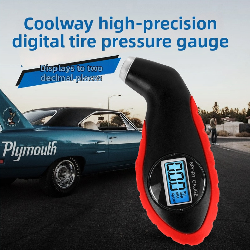 Coollet цифров манометр за гуми — преносим тестер за автомобили и мотори, дигитален дисплей, диапазон 3–150, поддръжка на множество единици