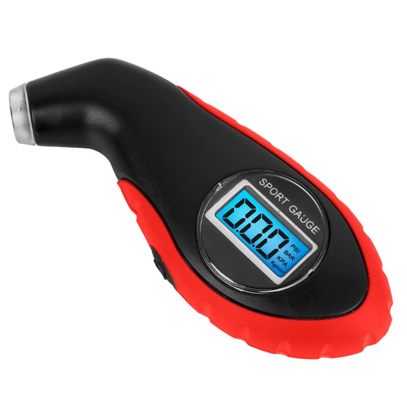 Coollet цифров манометр за гуми — преносим тестер за автомобили и мотори, дигитален дисплей, диапазон 3–150, поддръжка на множество единици