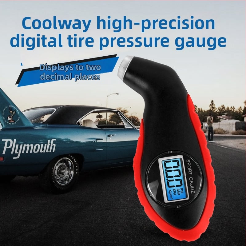 Coollet цифров манометр за гуми — преносим тестер за автомобили и мотори, дигитален дисплей, диапазон 3–150, поддръжка на множество единици