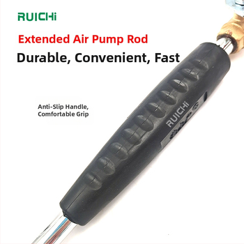 Ātra uzpildes rīks ar pagarināmu stieni riepām, iekļauts manometrs, hroma pārklājums