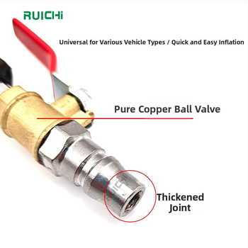 Ātra uzpildes rīks ar pagarināmu stieni riepām, iekļauts manometrs, hroma pārklājums