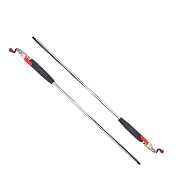 Ātra uzpildes rīks ar pagarināmu stieni riepām, iekļauts manometrs, hroma pārklājums