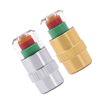 Антикрадна капачка за налягането на гумата с визуален мониторинг, обхват 28-48 psi, множество измервателни единици, модел GL-0851, материал мед и вносна сплав пластмаса