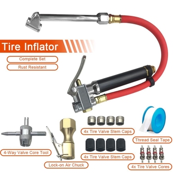 Пистолет за налягане на автомобилни гуми – SMT 5216, алуминиева тръба, диапазон 10–120 psi, точност ≤2 psi, резба 1/4 NPT