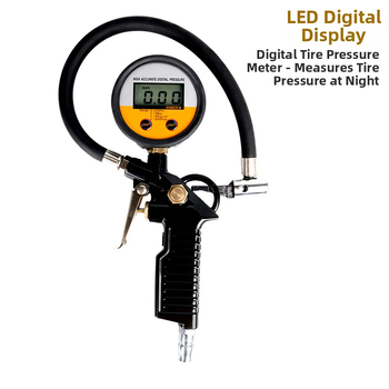 HY-1 Digitālais riepu spiediena mērinstruments, alumīnija sakausējuma korpuss, diapazons 220 psi, precizitāte 0.01