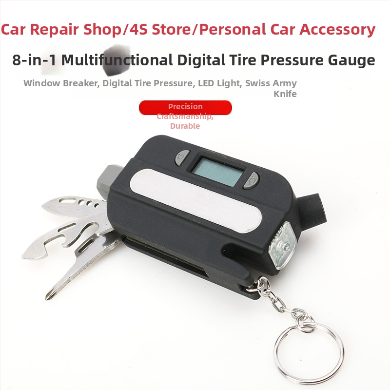 Automobiļu riepu spiediena mērinstruments – Musen Hall, plastmasas korpuss, saus baterija, 0,08 kg