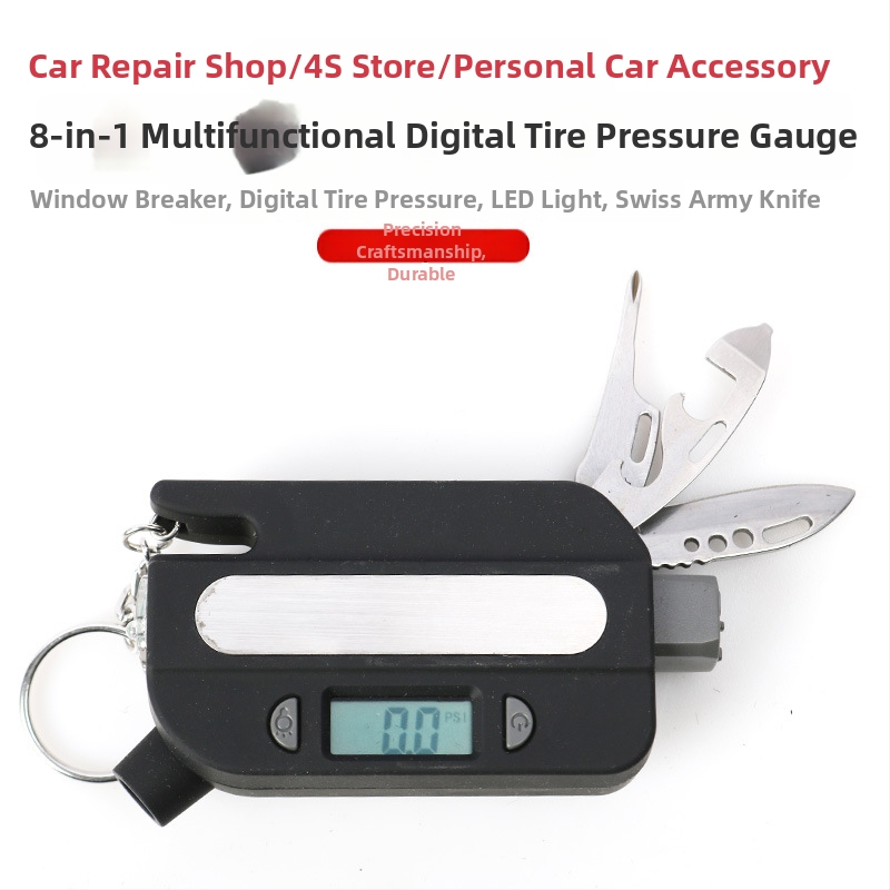 Automobiļu riepu spiediena mērinstruments – Musen Hall, plastmasas korpuss, saus baterija, 0,08 kg