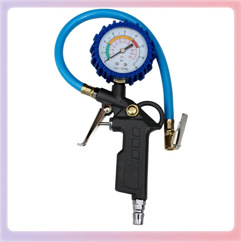 Digitālais riepas spiediena mērītājs automašīnai, alumīnija sakausējuma korpuss, precizitāte 0.01, spiediena diapazons 200, dažādas vienības