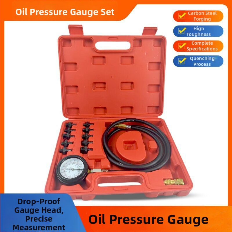 Eļļas spiediena manometrs automašīnas dzinējam — eļļas spiediena noteikšanas instruments, eļļas spiediena testers; Zīmols: 1; Svars: 1; Materiāls: 1; Pielietojums: automobiļi